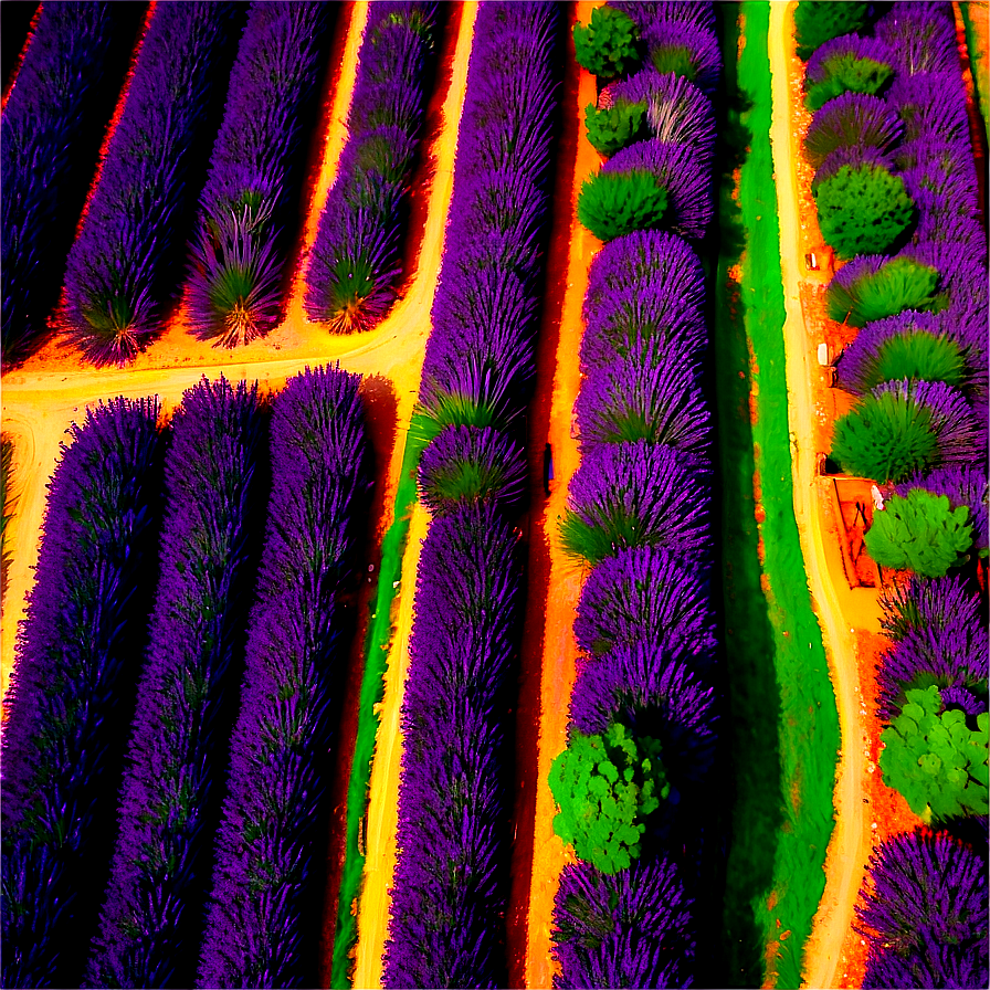 Lavender Plantation Aerial View Png 06282024 PNG Image