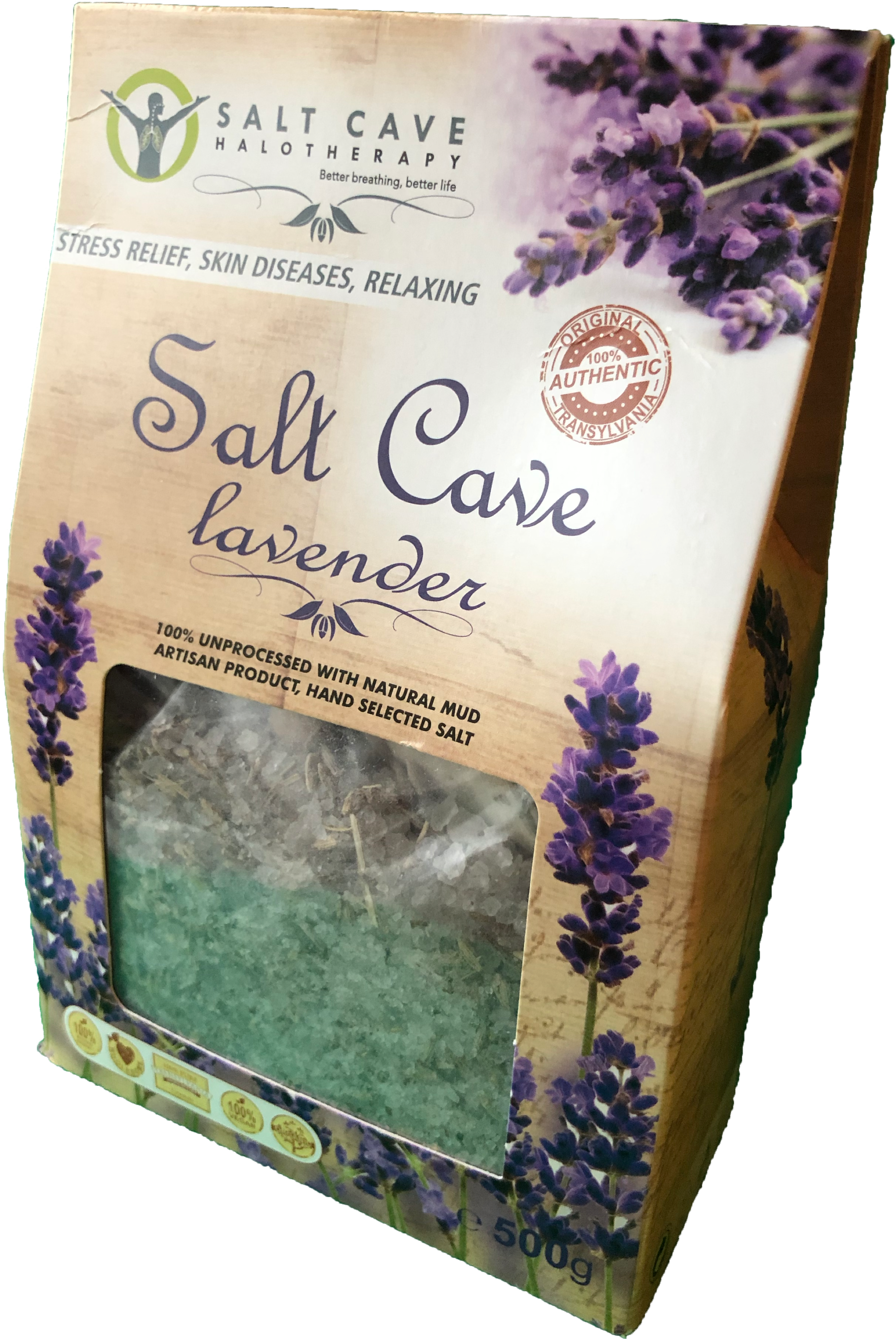 Lavender Scented Salt Therapy Product500g PNG Image