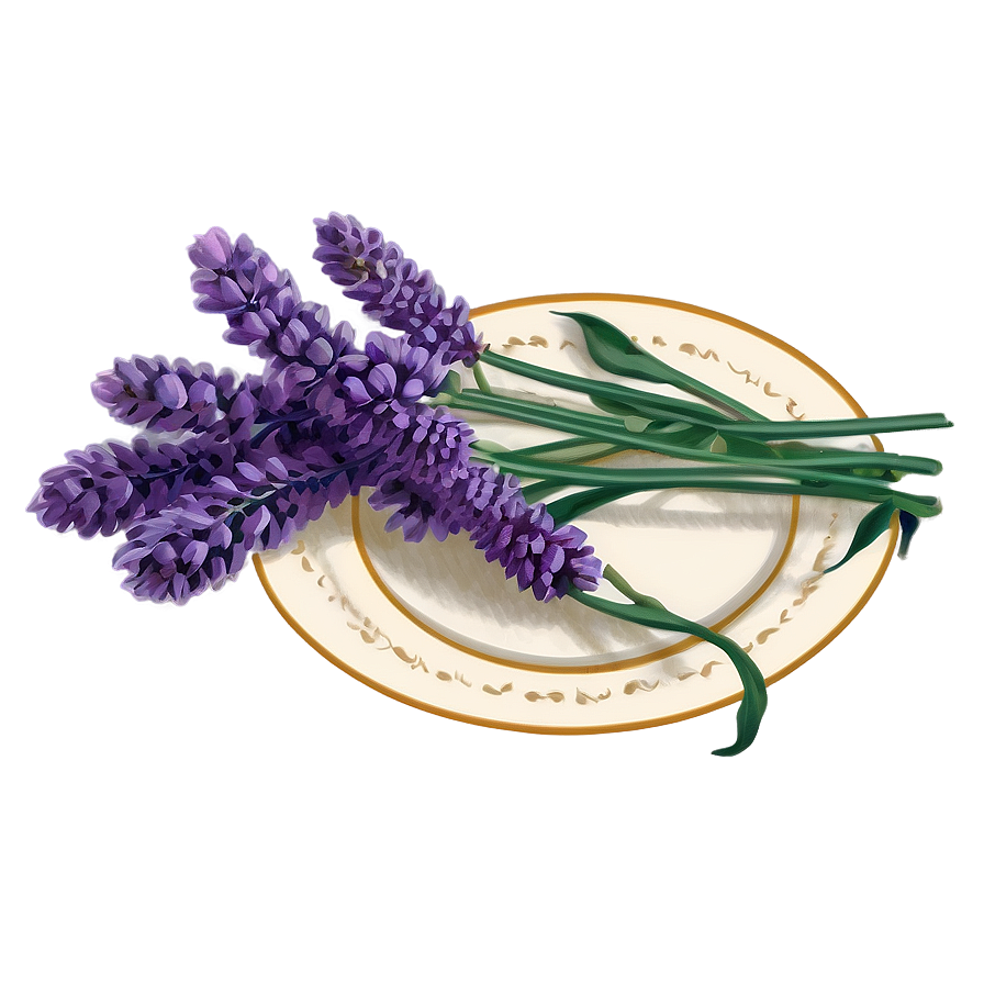 Lavender Vintage Illustration Png Kuh PNG Image