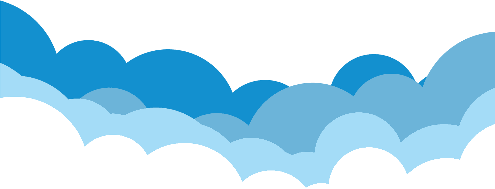 Layered Blue Clouds Clipart PNG Image