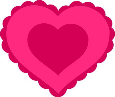 Layered Pink Heart Graphic PNG Image