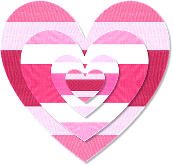 Layered Pink Hearts Valentines Day PNG Image