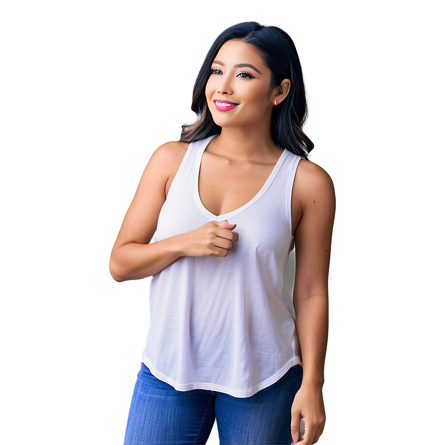 Layering White Tank Top Outfit Png Mxy48 PNG Image