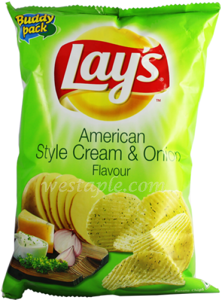 Lays American Style Cream Onion Flavor Chips Package PNG Image