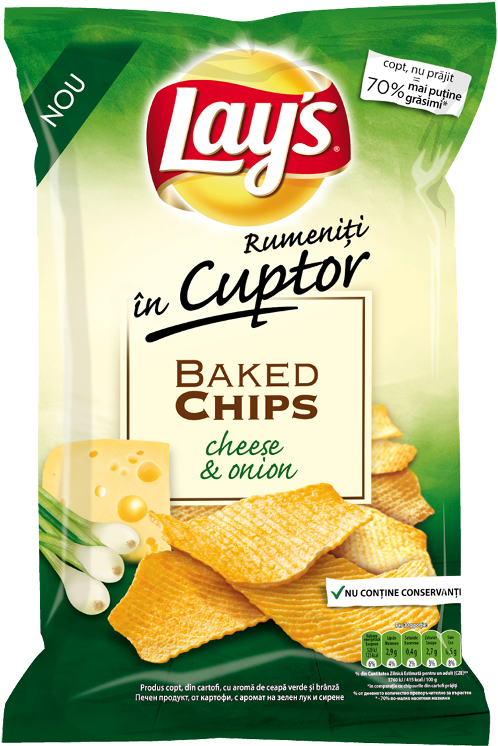 Lays Baked Cheese Onion Chips Package PNG Image