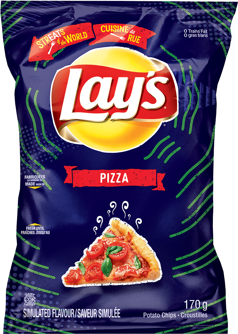 Lays Pizza Flavored Chips Package PNG Image