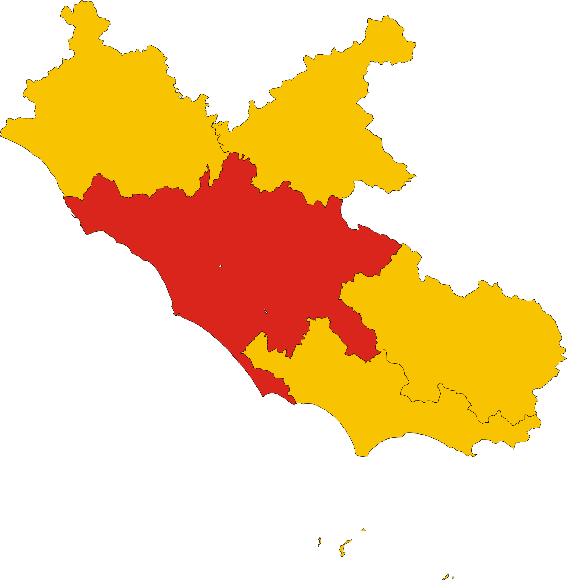 Lazio Region Map Highlighting Rome PNG Image