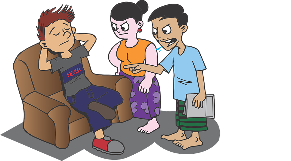 Lazy Teenager Ignoring Chores Cartoon PNG Image