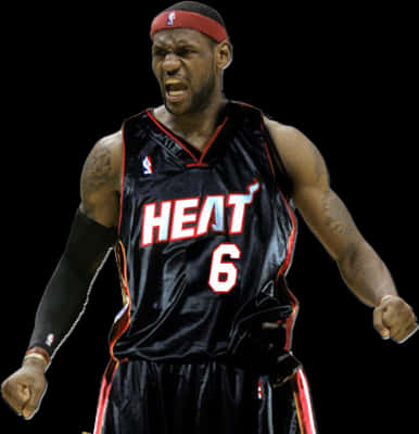 Le Bron James Miami Heat Intensity PNG Image