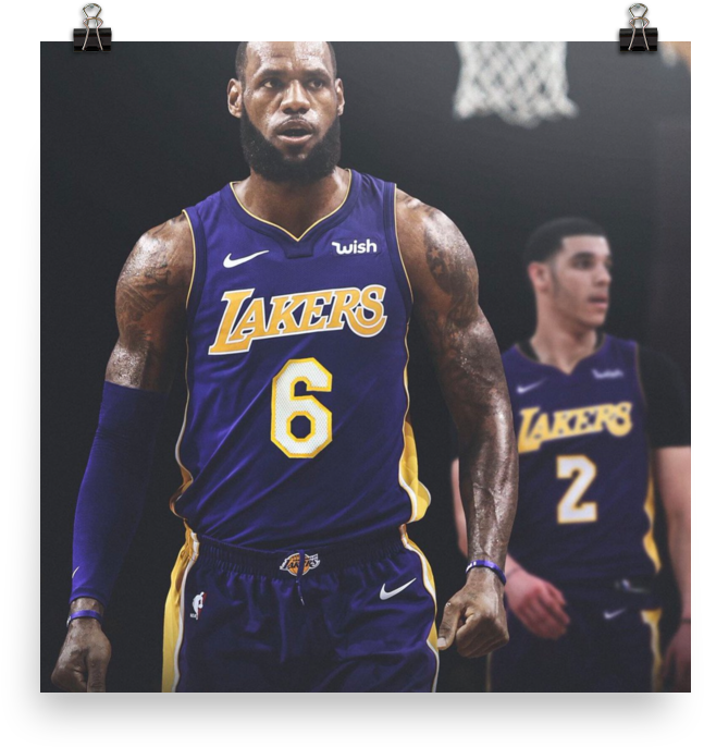 Le Bron Lakers Number6 PNG Image