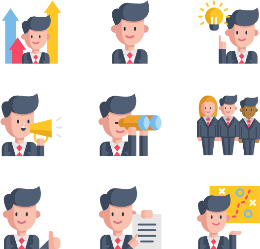 Leadership Attributes Icons Set PNG Image