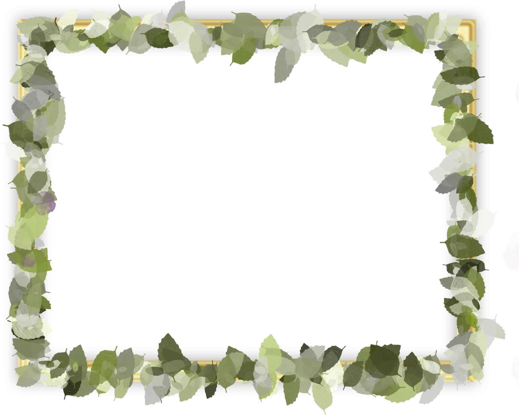 Leafy Frame Border Design PNG Image