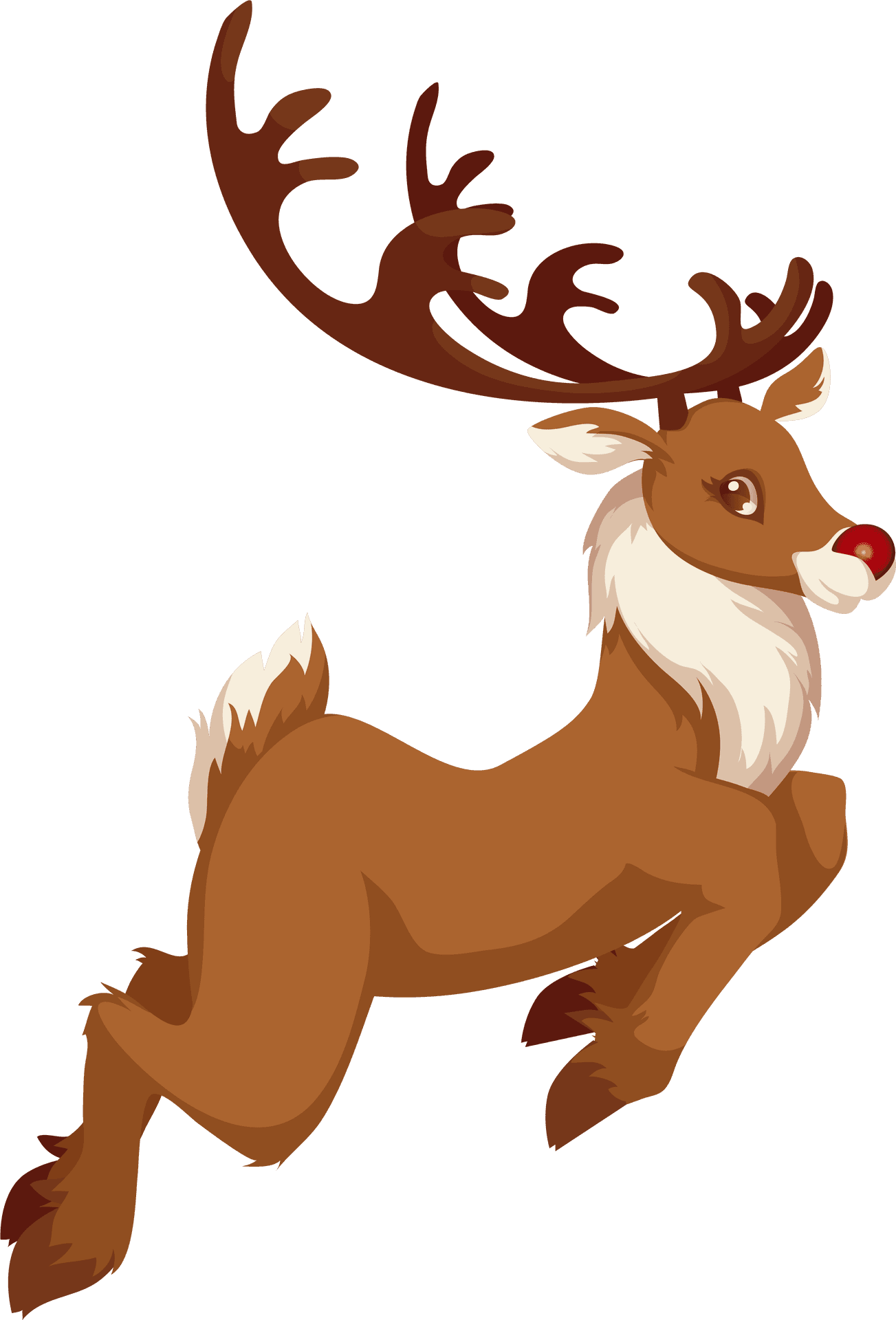 Leaping Reindeer Cartoon PNG Image