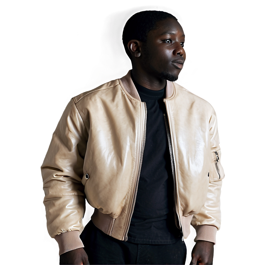 Leather Bomber Jacket Look Png 06282024 PNG Image