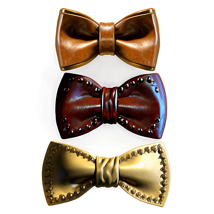 Leather Bow Tie Look Png 05252024 PNG Image