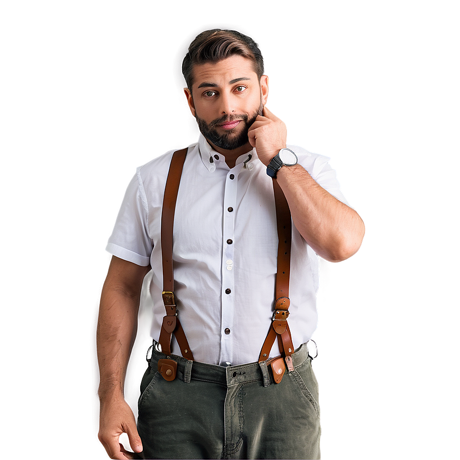 Leather Button Suspenders Png 13 PNG Image