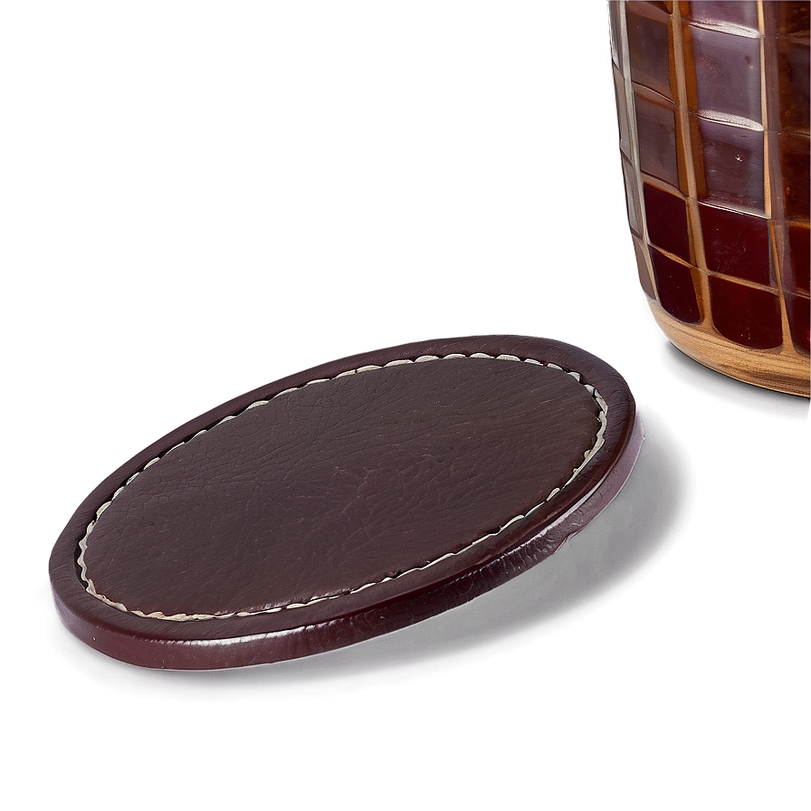 Leather Coaster Circle Png 06252024 PNG Image