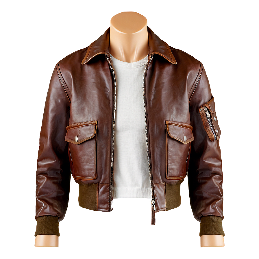 Leather Flight Jacket Png 06122024 PNG Image