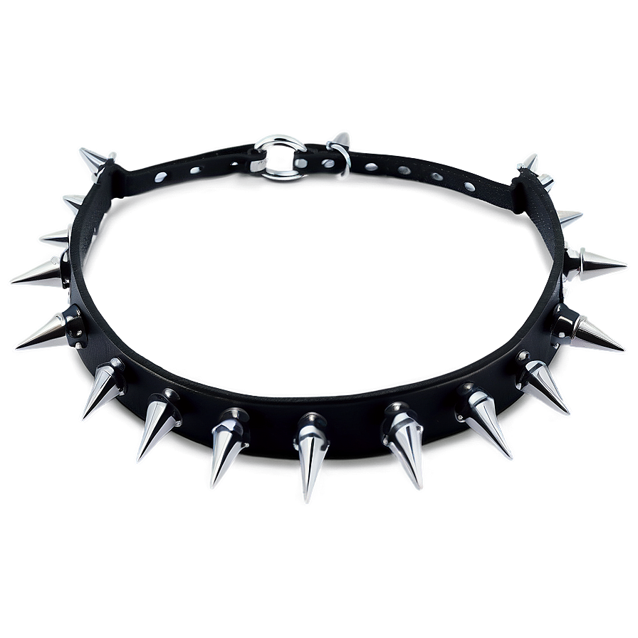 Leather Spiked Choker Design Png 06282024 PNG Image