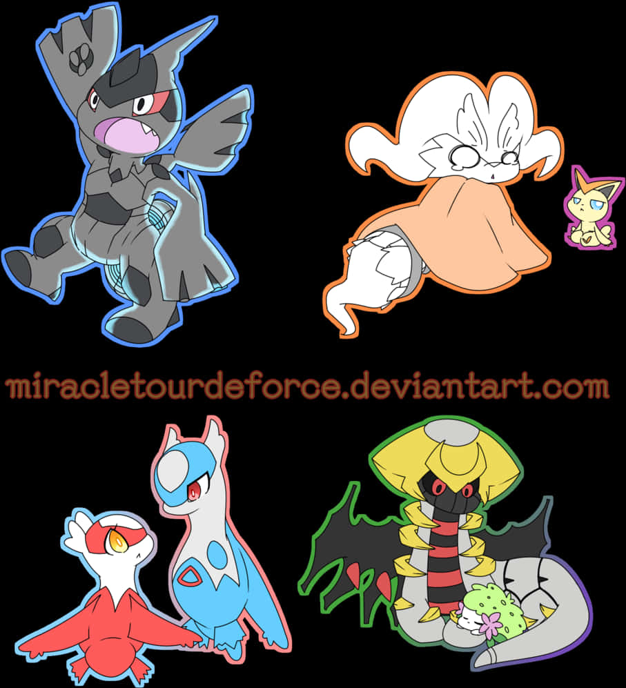 Legendary Pokemon Fanart Collection PNG Image