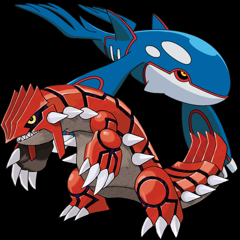 Legendary Pokemon Groudon Kyogre PNG Image