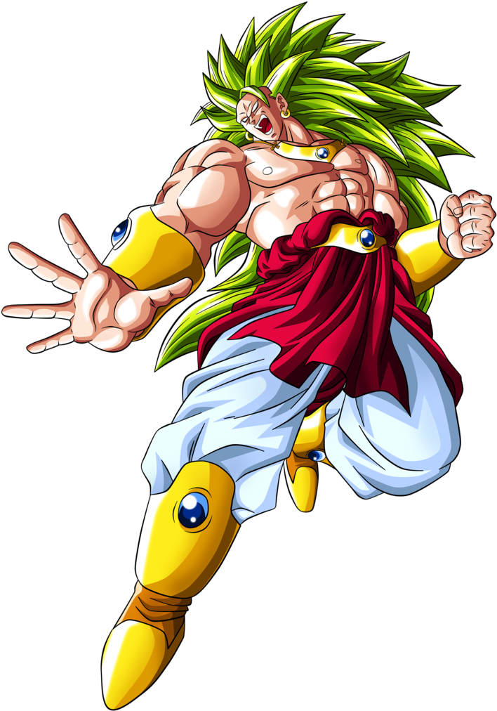 Legendary Super Saiyan Broly Action Pose PNG Image