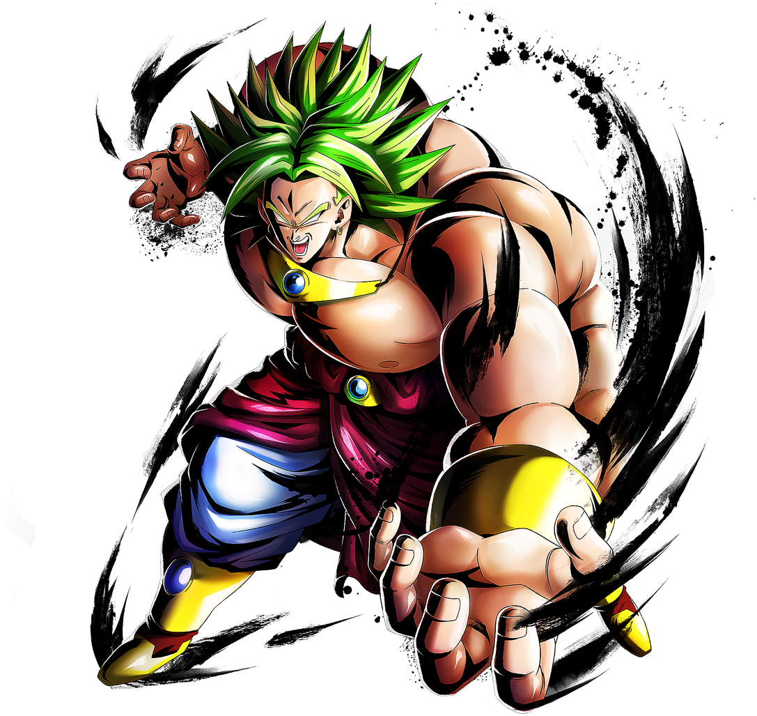 Legendary Super Saiyan Broly Charging Forward.png PNG Image