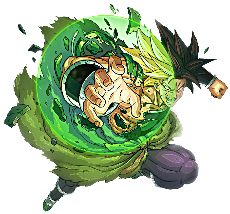 Legendary Super Saiyan Broly Emerging From Energy Barrier PNG Image