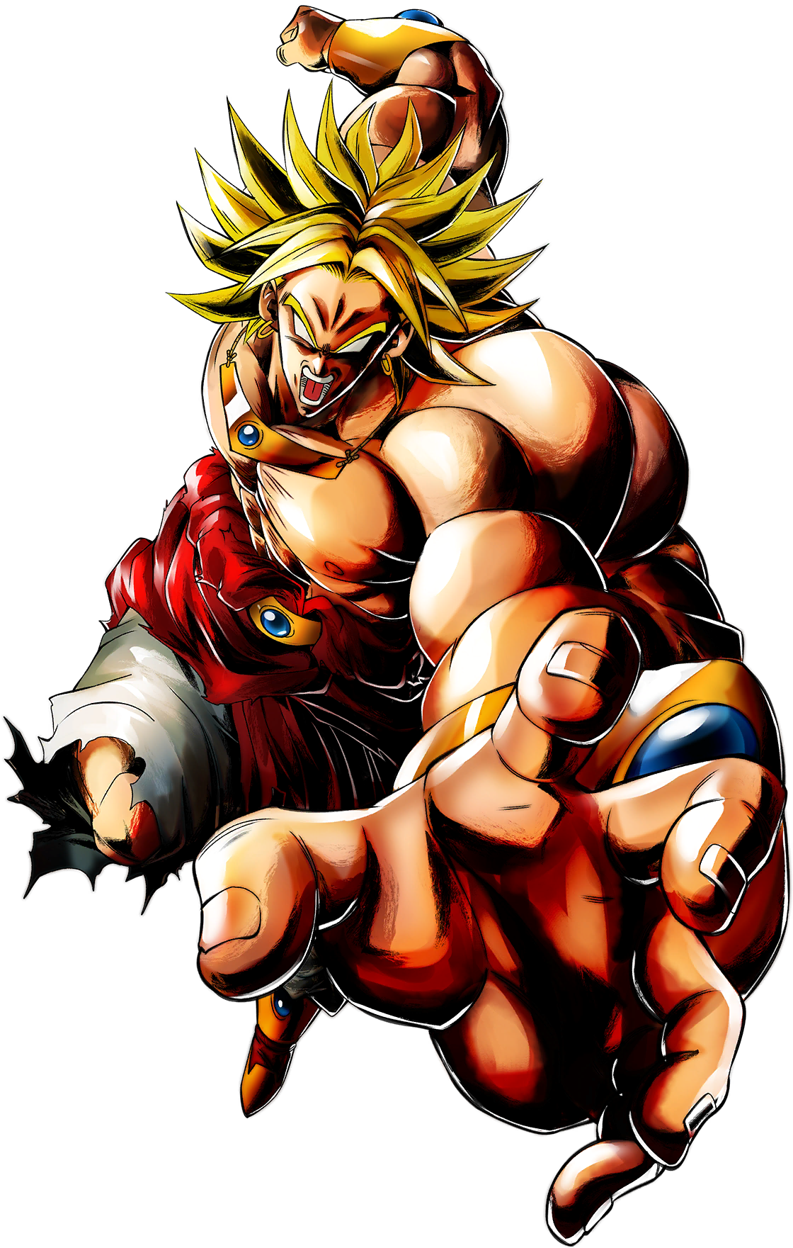 Legendary Super Saiyan Broly Fierce Battle Stance PNG Image