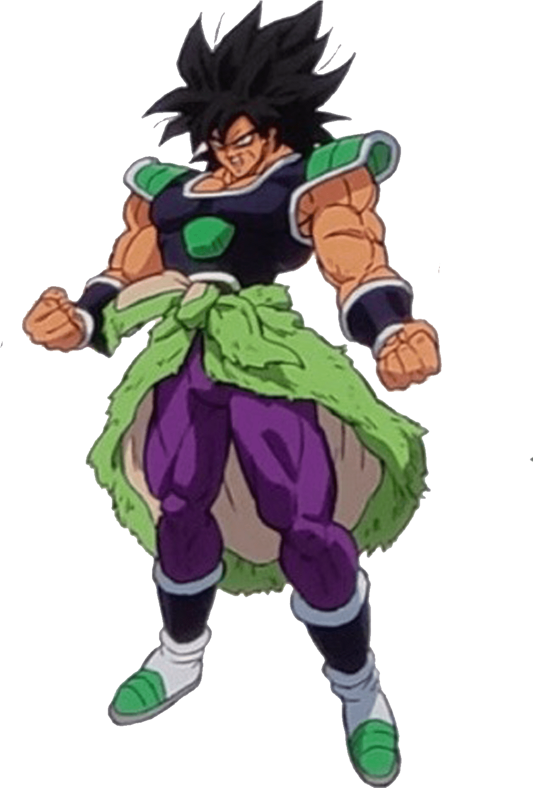 Legendary Super Saiyan Broly Fierce Stance PNG Image