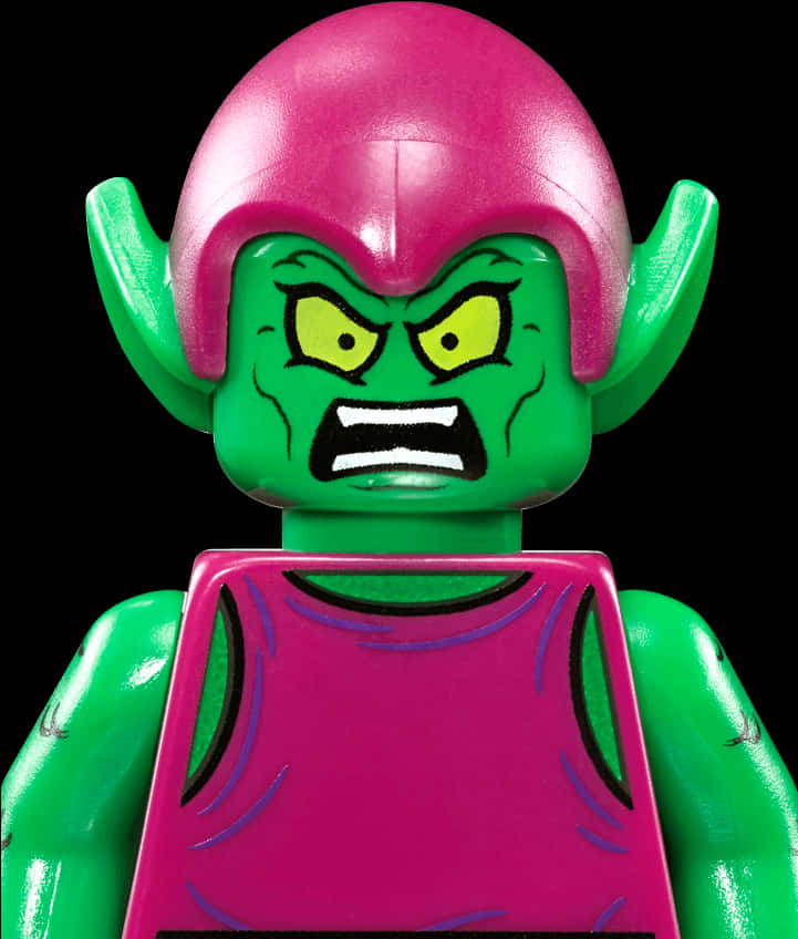 Lego Green Goblin Close Up PNG Image