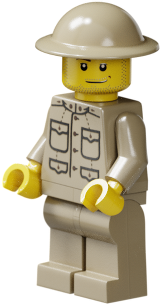 Lego Soldier Figure Safari Hat PNG Image