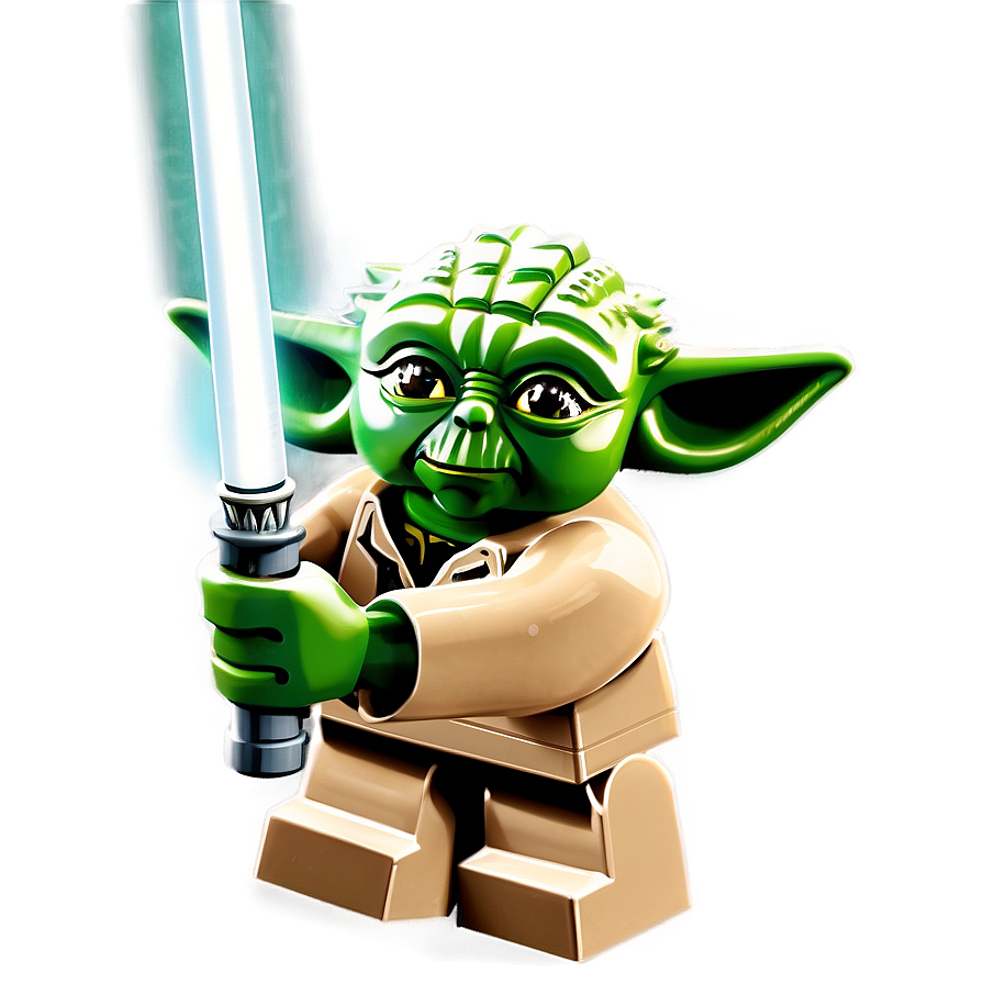 Lego Yoda With Lightsaber Png 06282024 PNG Image