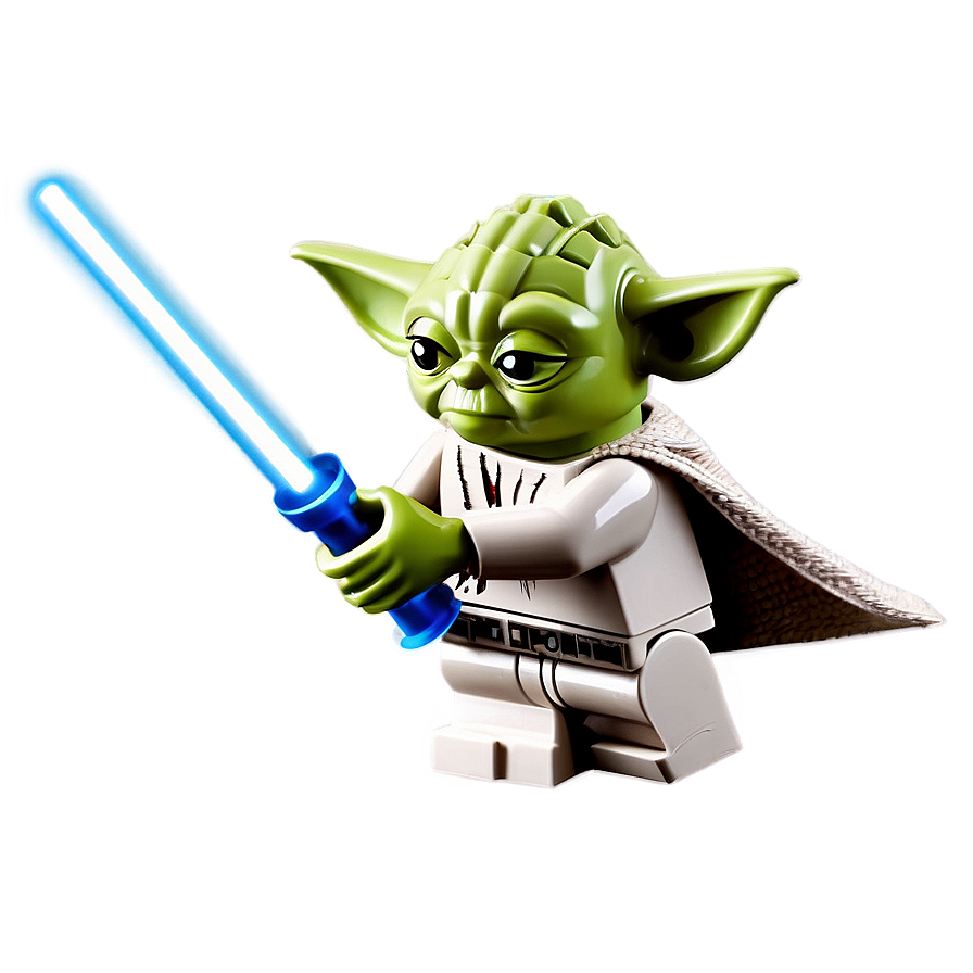 Lego Yoda With Lightsaber Png Anx PNG Image