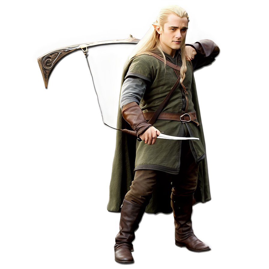 Legolas With Hood Cloak Png Mik PNG Image