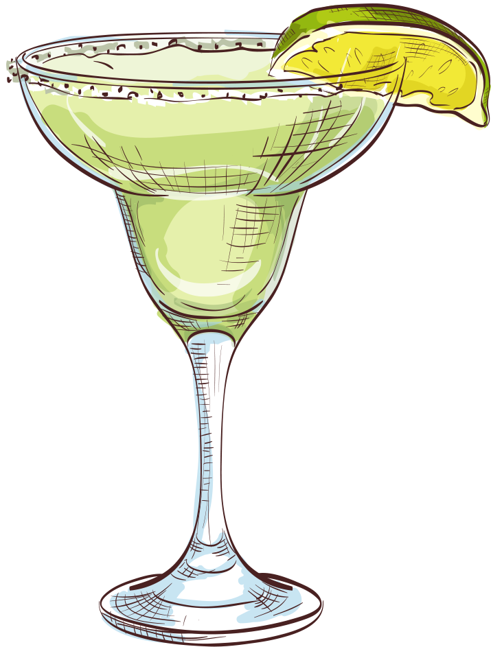 Lemon Garnished Martini Illustration PNG Image