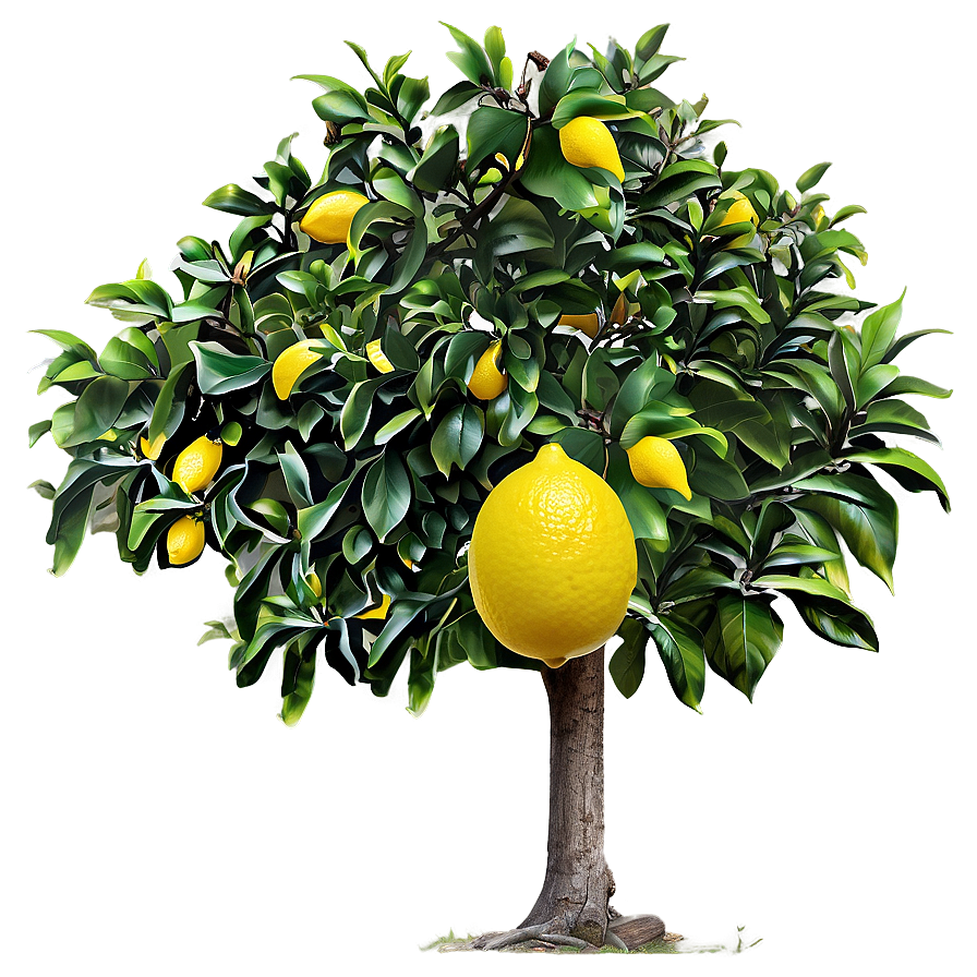 Lemon Orchard Tree Design Png Wkh PNG Image