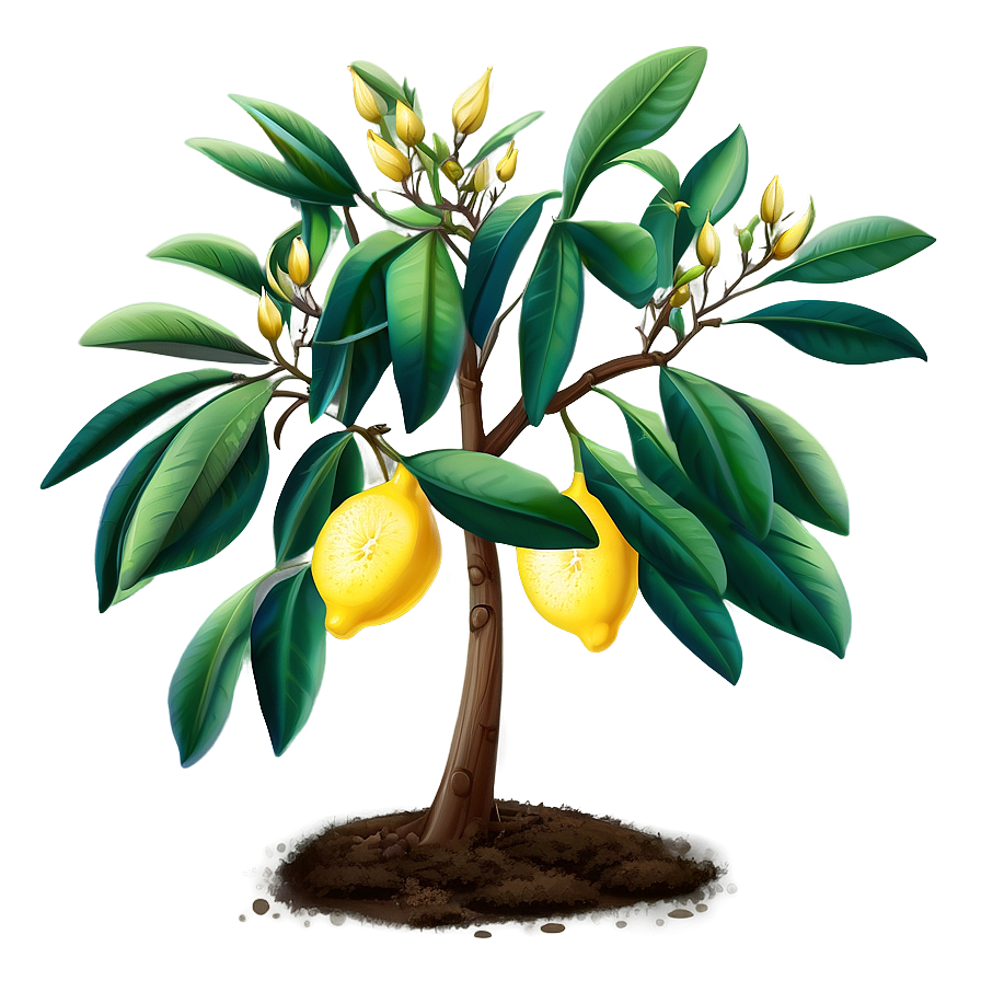 Lemon Tree Illustration Png Bbj32 PNG Image