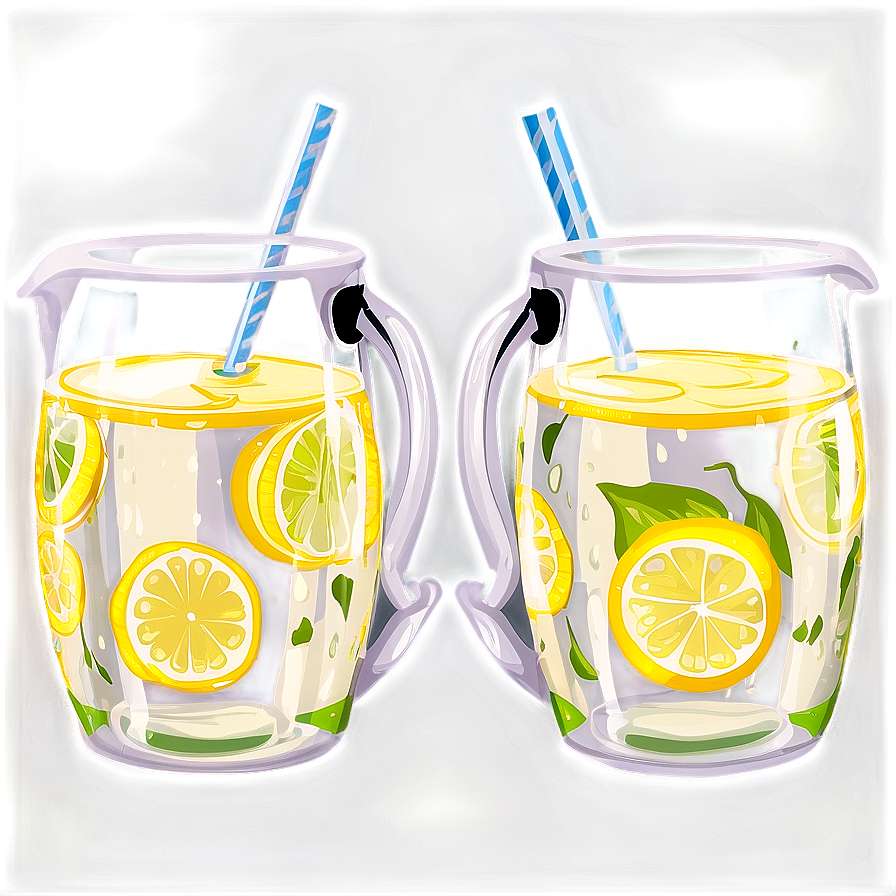 Lemonade Pitcher And Glasses Png Krw PNG Image