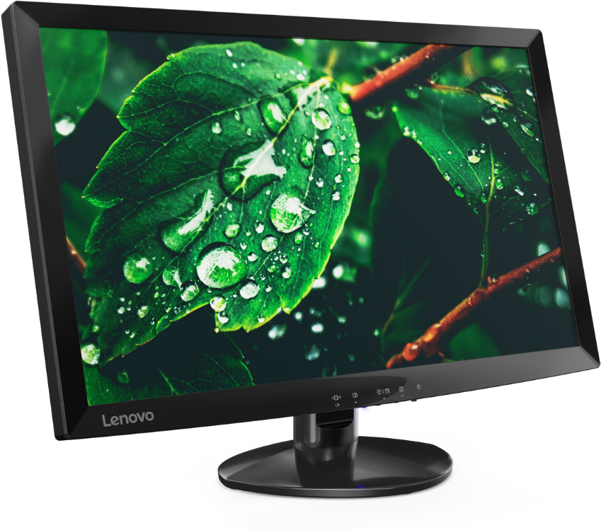 Lenovo Monitor Displaying Nature Image PNG Image