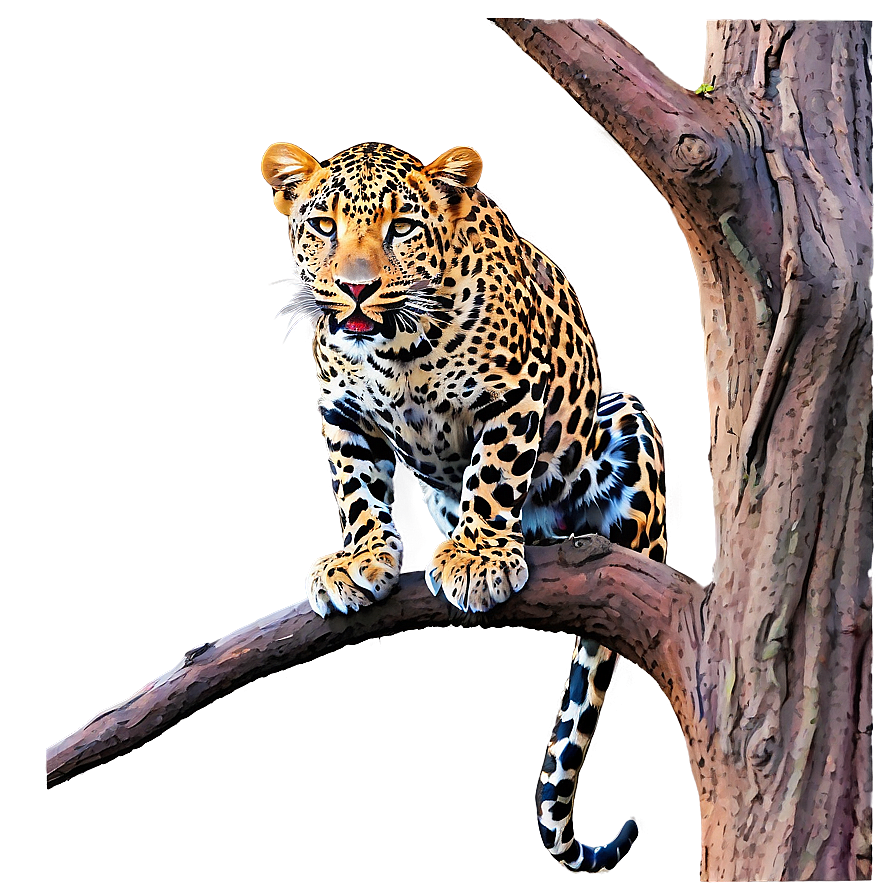 Leopard Climbing Tree Png 47 PNG Image