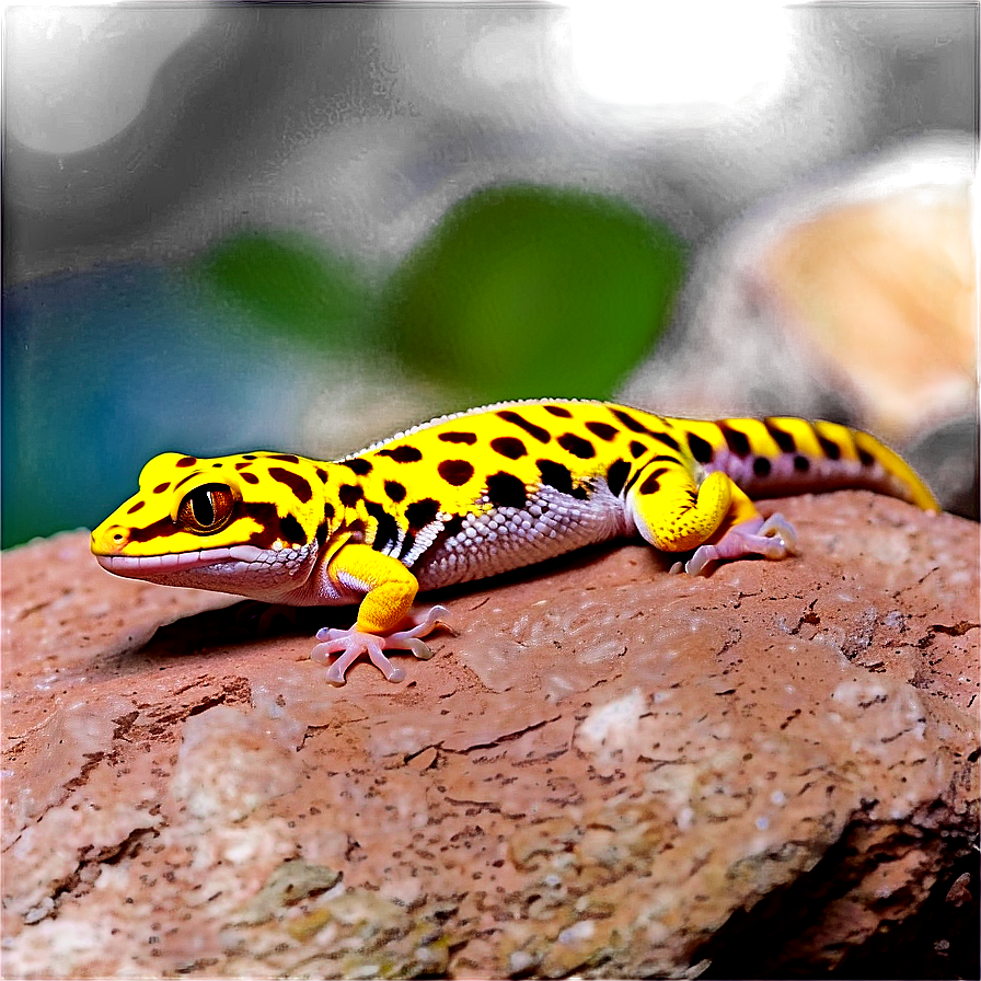 Leopard Gecko On Rock Png 06202024 PNG Image