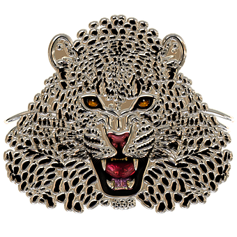 Leopard Head Jewelry Piece PNG Image