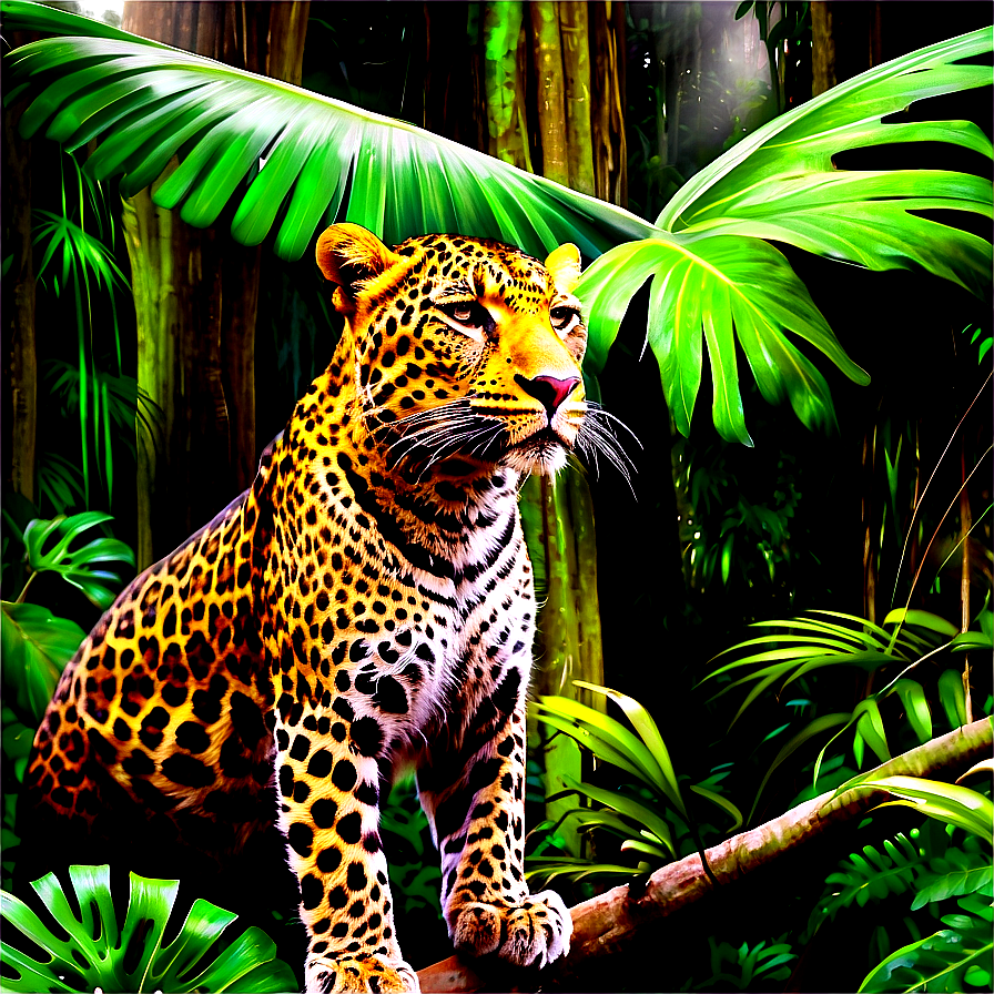 Leopard In Rainforest Png 56 PNG Image