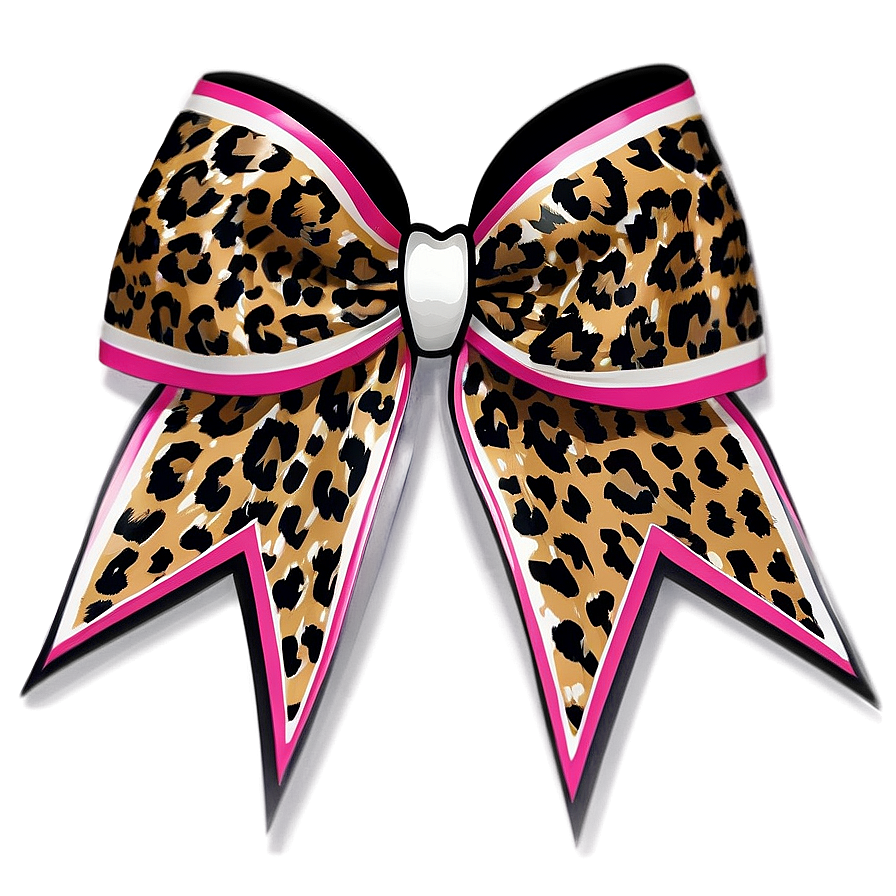 Leopard Print Cheer Bow Png Peu PNG Image