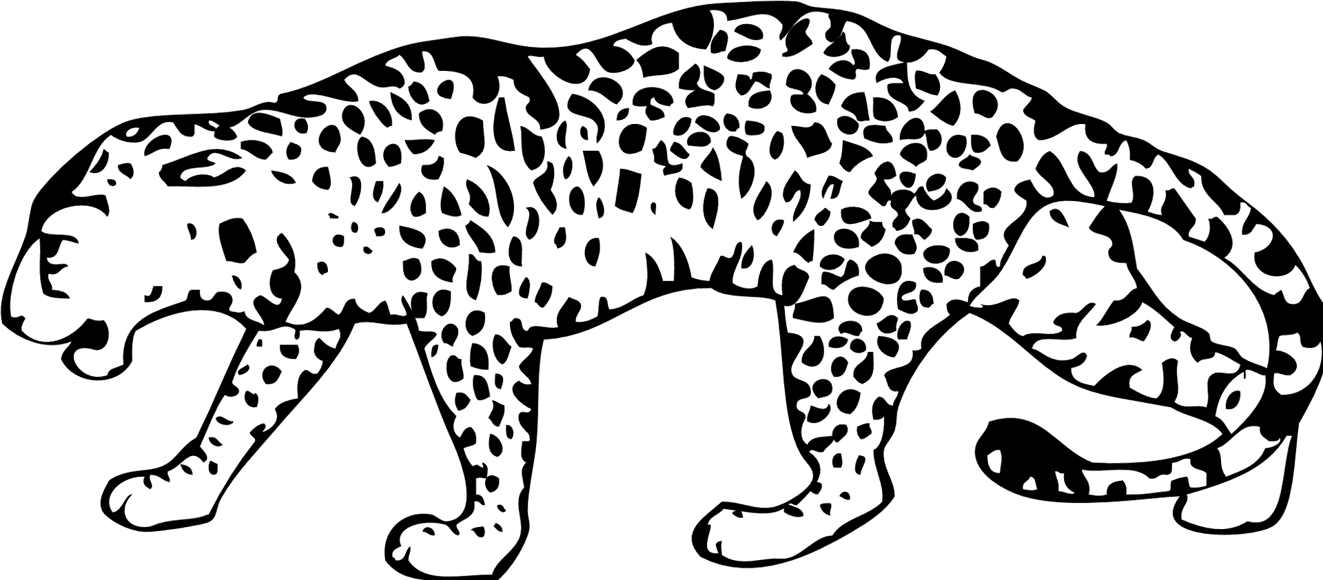 Leopard Silhouette Outline PNG Image