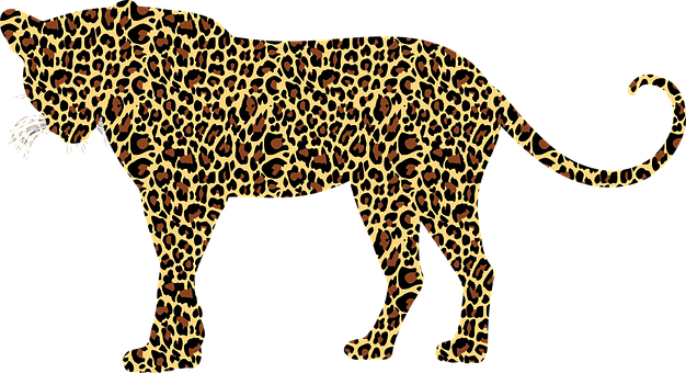 Leopard Silhouette Pattern PNG Image