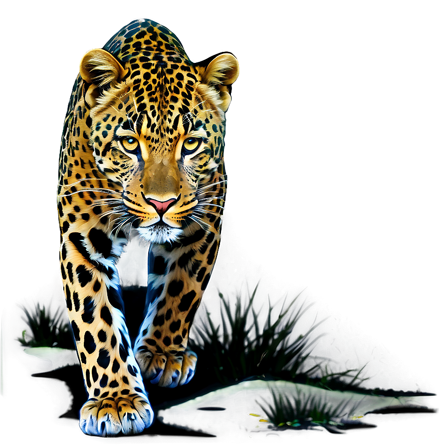 Leopard Under Moonlight Png Xco PNG Image