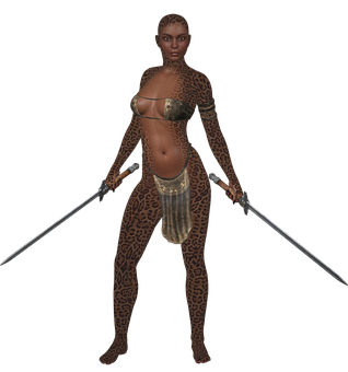 Leopard_ Warrior_3 D_ Render PNG Image