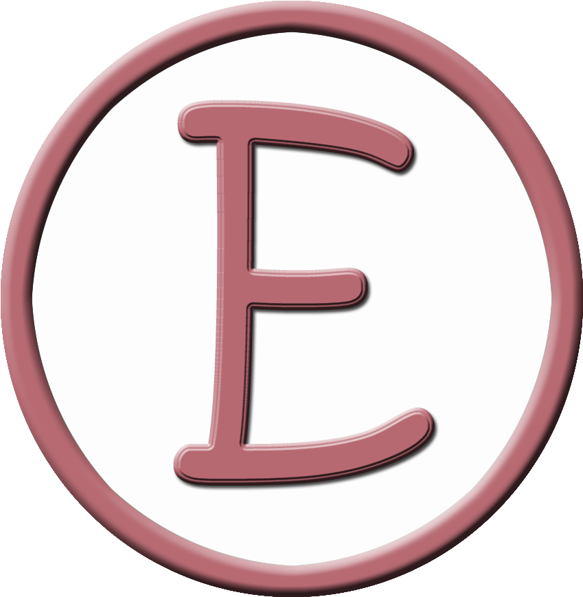 Letter E Icon Embossed PNG Image